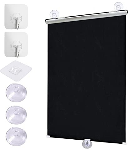 Sugpropp Rullgardiner För Fönster, Utdragbar Balkong Solskydd Rullgardiner, Solskydd Mörkläggning Rullgardiner, Mörkläggningsgardiner, För Hem Kontor Sovrum Tak,Black-50×125cm(19.7 * 49.2in)