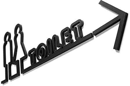 DUUDAH Lavatory Signs,Restroom Signs,Toilets Sign,Bathroom Direction Sign with Arrow, Acrylic Toilet Sign, for Office Restaurants Hotels Supermarket Supplies, 12.6 * 6 Inch