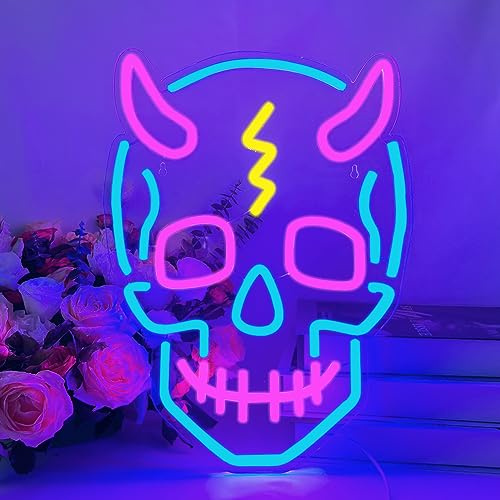 Señal de neón esqueleto luces de neón cráneo Bar fiesta ventana halloween navidad pared decoración luces de neón Luz de neón LED alimentada por USB
