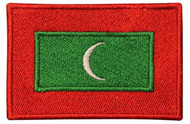 Malediven Länderflagge Logo Patch bestickt Applikation Malediven Länderflagge Patch Aufbügler Patch Aufnäher Emblem