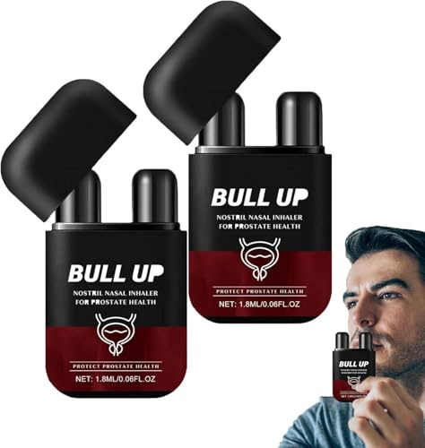 2pcs BullUp Nasal Inhaler, Nasal Refreshing Breathing, Promote Normal Prostate Enhancement Inhaler,Multi-Purpose Soothing Nasal Inhaler Stick, for Home, School, Business Trip, Travel, Car