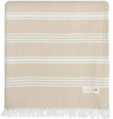 Casa Platino Oversized Beach Towels, Pre-Washed and Quick Dry Pool Towel, 39x71 Lightweight and Absorbent with a Soft Travel-Ready Feel, Great for Beach Lounging or Poolside Relaxation – Beige