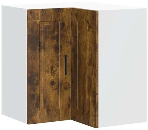 Eleganz Porto Armoire de cuisine d'angle suspendue en bois de chêne fumé – Armoire de cuisine de qualité supérieure pour les petits espaces, durable et élégante – Solution parfaite pour plus d'espace