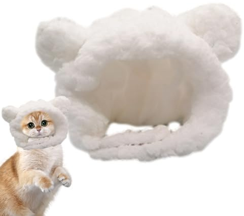 lyanny Chapeau pour animal de compagnie, bonnet d'ours - Bonnet chaud pour chien - Respirant - Petit chaton - Pour animaux de compagnie, chiots, chats