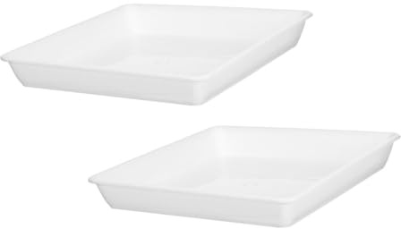Happyyami 2 Piezas Bandejas para Macetas Resistentes y Profundas para Drenaje y Retención de Agua Aptas para Interiores y Exteriores para Plantas Suculentas y Bonsáis Diseño Cuadrado y