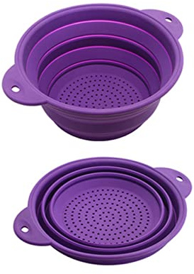 Folding Silicone Drain Fruit Vegetable Wash Colander Kitchen Gadgets Cookware Folding Strainer Basket Accessories Drainer Kitchen Sink Rack Strainer