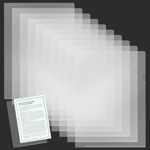 24 Piezas Carpetas de Plastico 31 x 22 cm, Carpetas Transparentes A4, Bolsas de Plástico, Laterales Abiertas, Fundas Transparentes A4 para Carpetas de Documentos para Oficina Escolar