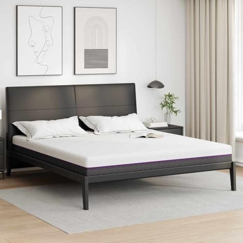 LoogCape Minnesskum madrass medium 180 x 200 cm vitgrå 16 cm, rullmadrass med gel minnesskum och halkfri underlag, för dubbelsäng och gästrum komfort