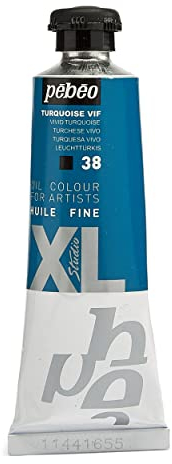 Pébéo - Feines Öl XL 37 ML - Ölgemälde - Ideal für Anfänger oder Profis - Fine Art Malerei - Feine Qualität - Pébéo Ölgemälde - Kräftiges Türkis - 37 ml