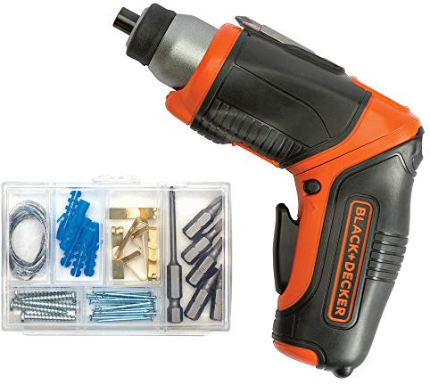 BLACK+DECKER 4V MAX* Cordless Screwdriver with Picture-Hanging Kit (BDCS40BI)
