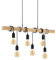 EGLO Pendellampe Townshend, 6 flammige Vintage Pendelleuchte im Industrial Design, Retro Hängelampe aus Stahl und Holz, Farbe: Schwarz, braun, Fassung: E27