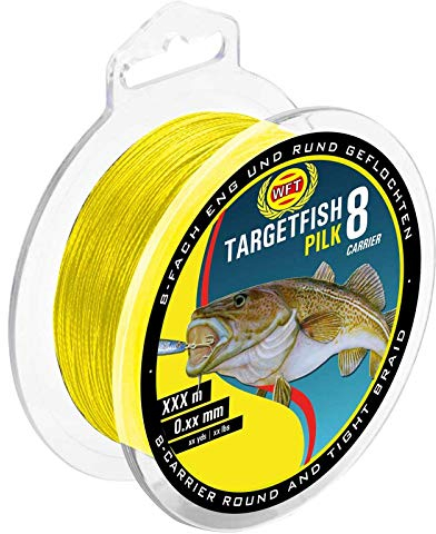 WFT TF8 Pilk gelb 220m - geflochtene Meeresschnur, Durchmesser/Tragkraft:0.18mm / 16kg Tragkraft