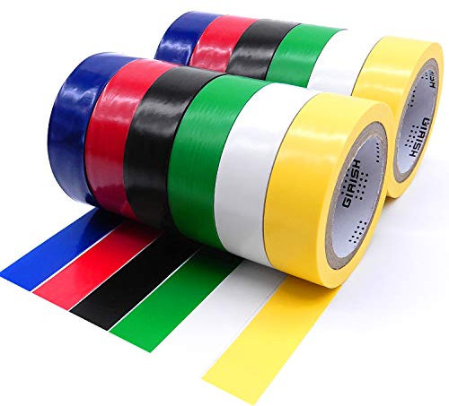 YTBUBOR Electrical Tape, 12 Rolls 17MM x 9M Mixed Colour Insulation Tape Waterproof Electric Tape for Wire Projects, Insulating and Repair Broken Wires