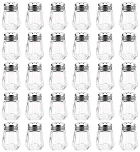 TOPZEA Set di 30 saliera e pepe, mini portaspepe, in vetro trasparente, per casa, matrimonio, auto, campeggio, camper, vacanze in spiaggia, 14,2 g