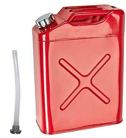 HYGRAD BUILT TO SURVIVE 20L 5 Gallon Steel Fuel Gasoline Petrol Diesel Water Jerry Can Tank Container Backup Storage Gasoline Metal Cans with Spout for Storage Fuel Petrol Diesel Oil Container