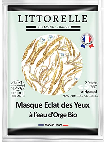 Littorelle –Patchs pour les Yeux en Hydrogel 360°- Certifié Bio- 99% Origine Naturelle – Masque Yeux Hydratant & Anti-Age – Action Anti Cernes et Poches – Made in France