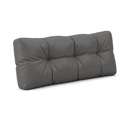 POKAR Palettenkissen Wasserabweisend Palettenauflagen Palettenauflage Palettenmöbel Palettensofa, Rückenlehne 120x40, Anthrazit