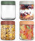 YUEYEE 4 Pack 16 OZ Overnight Oats jar,Glass Jars with Lids for Overnight Oats Salad Jars Fruit Yogurt Pudding Chutney Jam Spice,Reusable Mason Jars with Sealing Screw Lids