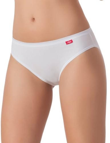 Intimitaly Liabel - Slip Donna Cotone Pacco da 6 Mutande Donna Elastico Comfort Nere o Bianche Anti Irritazioni sulla Pelle (5, Bianco)
