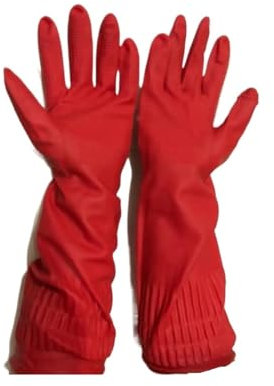 3-delade rengöringshandskar 38 cm hushållstvätthandskar köksrengöring latex diskhandskar förtjockad gummi långsträckt halkfri slitstark för Domesti användning