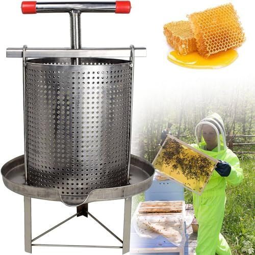 Honungssil i rostfritt stål, honungssil för biodling, manuell honungspress och spinner för jordbruksmaterial