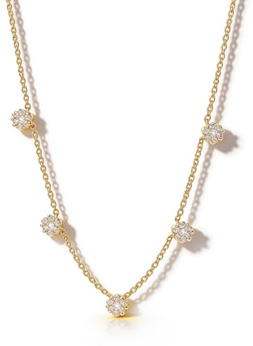 HANLI Collier choker or femme - Plaqué or 14K Pendentif Bijou minimaliste tendance Cadeau élégant Longueur ajustable Pour soirée mariage