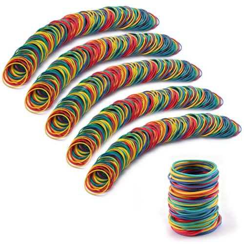 25 mm x 1,4 mm 1 000 st färgade elastiska band gummiband arkivmapp elastiska gummiband kontorsmaterial industriell