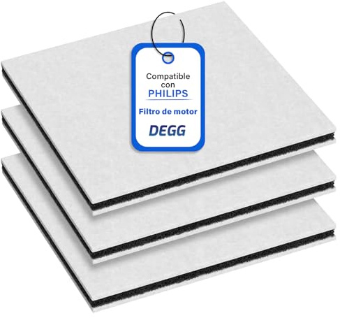 DEGG® Motorfilter, kompatibel med Philips dammsugare, 3 stycken | Mikrofilter för golvdammsugare, dammsugarfilter, dammsugarreservdelar, dammsugartillbehör, perfekt passform