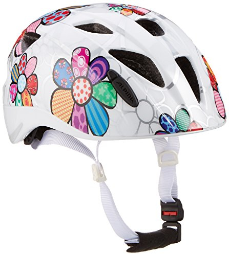 ALPINA XIMO - Leichter, Sicherer & Bruchfester Fahrradhelm Mit LED-Licht Für Kinder, White Flower, 47-51 cm