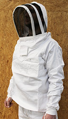 Qualitäts Imkerblouson, Imkerhemd, Imkerpullover | selbsttragende Haube - Fechtschleier, englischer Hut - 100% Baumwolle