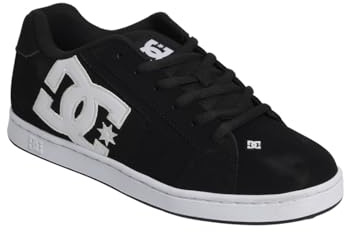 DC Shoes Net - Scarpe in Pelle per Uomo, Nero Nero Bianco, 50 EU