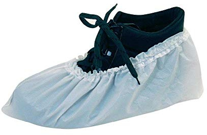 CleanGo Schuhüberzieher Überziehschuh Überschuhe Einweg weiß mit Gummizug, 20 Stück