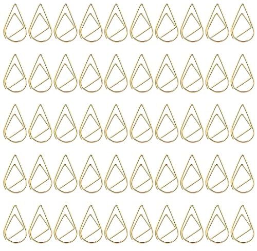 Zeayebsr Briefklammern,100 Stück Wasser Tropfen Form Lesezeichen Metall Golden - für Buch, Memo, Papier, Poster, Foto