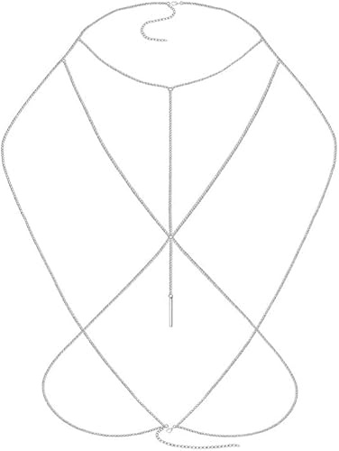 FDEETY Cuerpo Cadena Joyería De Moda para Mujer Cadena De Cuerpo Dorada con Diseño Elegante Y Ajustable Accesorio De Moda para Vestidos Y Trajes De Playa Joyería Corporal Femenina