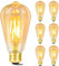 GBLY 6er pack LED Glühbirne E27 Vintage Lampe - ST64 Retro Warmweiss Glühlampe 4W Filament Leuchtmittel 2700K Edison Birne Dekorative Energiesparlampe Antike Beleuchtung für Restaurant Haus Café