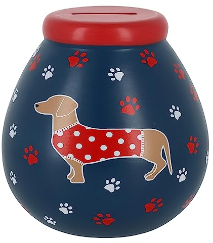 Pot Of Dreams Limited Edition of Money Boxes from Dogs & Cats to Home & Tree of Life - SMASH to open savings bank (Dotty Dachshund), 14cm x 14cm x 14cm (K92530)