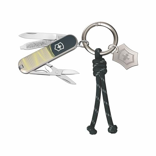 VICTORINOX Taschenmesser Classic SD, 7 Funktionen, Swiss Made, Multitool für Frauen, Schlüsselanhänger, inkl. Geschenkbox, New York Style (Blau, Gelb)