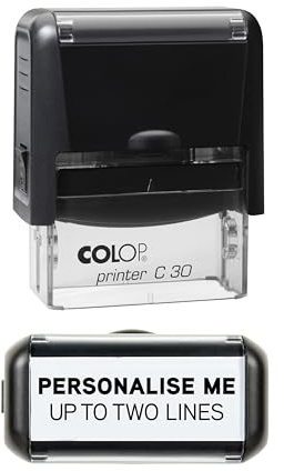 Personalised Custom Made Self-Inking Business Company Address Rubber Ink Stamp - 48mm x 18mm (2 Lines)