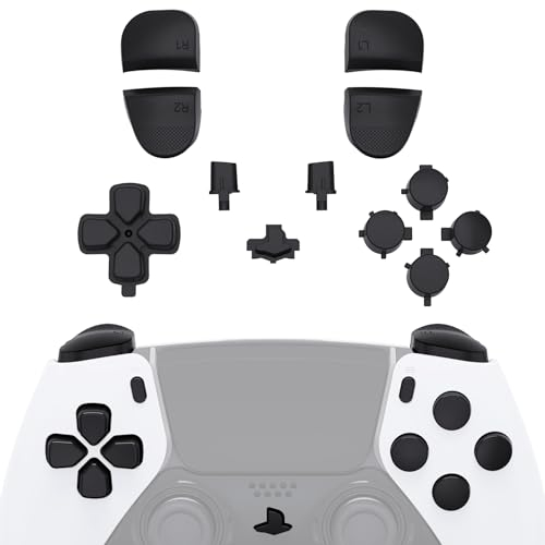 eXtremeRate Replacement Full Set Buttons Compatible with ps5 Edge Controller, Black D-pad Share Options Home Face Buttons R1 L1 R2 L2 Triggers Compatible with ps5 Edge - WITHOUT Controller