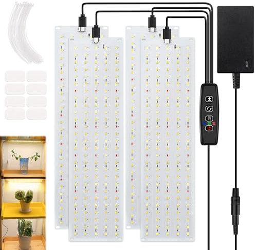 Lampe de Croissance LED, 4 x 135 LEDs Lampe Horticole, Lampe Plante Interieur, Lampe de Plante Spectre Complet, Lampe de Culture avec Minuterie, 3 Modes, 10 Luminosité, pour Plantes D'intérieur