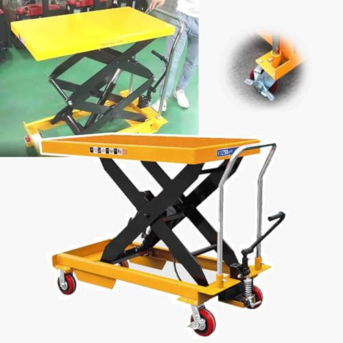 Carrello Elevatore A Pedale (Forbice Anti-Pizzicamento) - Carico Idraulico Da 150 Kg A 1000 Kg/Altezza Di Sollevamento Idraulica Da 0,72 M A 1,5 M, Tavolo Di Lavoro Elevatore,500Kg0.9M