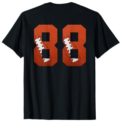 Número 88 BACKSIDE - Camiseta de fútbol americano numerada Camiseta