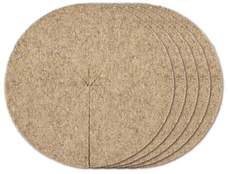 La Cordeline Lot 5 Disques de Paillage Naturel 30cm en Feutre de Chanvre 600 g/m² – Protection Contre Les Mauvaises Herbes, Le Froid et l’Évaporation, Marron