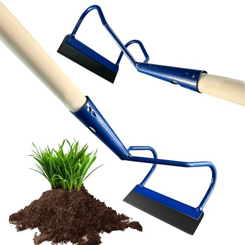 Crisalide® Azada de jardín con hoja recta intercambiable – Mango de madera 150 cm – Ideal para extraer malas hierbas, cortar raíces y raspar superficies duras