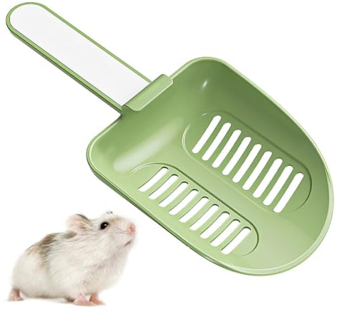 Pala para arena de hámster, rastrillo para arena de gato, pala de plástico para excrementos de mascotas, pala de malla para animales pequeños, para cobayas, hámsteres, jerbos y otros animales pequeños