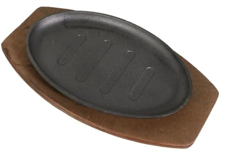 TOYANDONA Plancha de Hierro para Barbacoa con Bandeja de Sartén Teppanyaki para Cocinar Carne con Conducción de Calor Uniforme Reutilizable para Uso Doméstico Aire