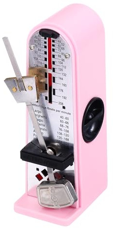 QUARKZMAN Mini Mechanisches Metronom Hohe Genauigkeit Professioneller Musiktimer Universelles Metronom Für Piano Gitarre Violine Ukulele Spieler Pink