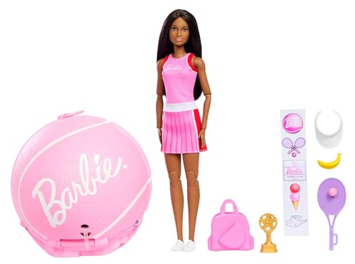 Barbie Team Roll and Reveal Tennis Player Doll and Accessories