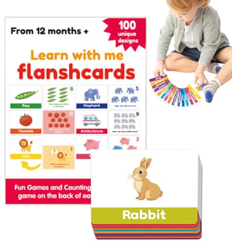 Carte Educative per Bambini - Studio Interattivo del Vocabolario Linguistico | Carte Gioco per l'Apprendimento delle Lettere Inglesi,per Bambini e Bambine da 1 Anno Scuola Materna Asilo Viaggi in Auto