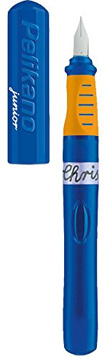 Pelikan Pelikano Junior Stylo plume d'apprentissage en plume acier inoxydable Bleu Gauchers